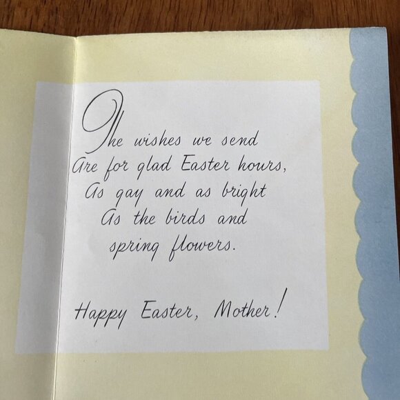 Vtg Stanley Birds Spring Happy Easter Mother Embossed Greeting Card - Picture 6 of 10